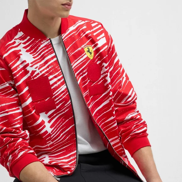 NWT PUMA x Scuderia Ferrari x Joshua Vides Red Rosso Corsa F1 Race Jacket XXL - Picture 5 of 13
